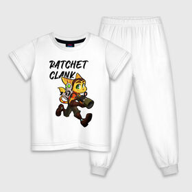 Детская пижама хлопок с принтом Ratchet & Clank в Петрозаводске, 100% хлопок |  брюки и футболка прямого кроя, без карманов, на брюках мягкая резинка на поясе и по низу штанин
 | game | ratchet  clank | галактические рейнджеры | игры | рэтчет и кланr