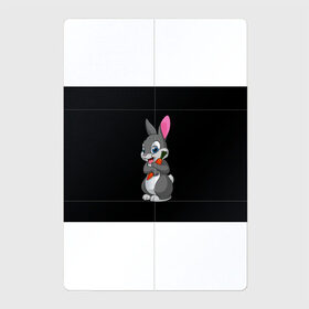 Магнитный плакат 2Х3 с принтом ЗАЙКА в Петрозаводске, Полимерный материал с магнитным слоем | 6 деталей размером 9*9 см | Тематика изображения на принте: bunny | cartoon | hare | rabbit | белый | зайчик | заяц | кролик | морковка | мультик | серый