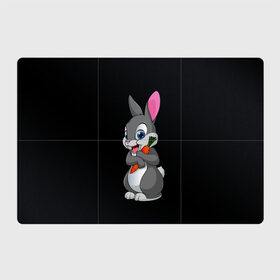 Магнитный плакат 3Х2 с принтом ЗАЙКА в Петрозаводске, Полимерный материал с магнитным слоем | 6 деталей размером 9*9 см | Тематика изображения на принте: bunny | cartoon | hare | rabbit | белый | зайчик | заяц | кролик | морковка | мультик | серый