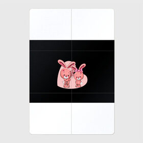 Магнитный плакат 2Х3 с принтом ЗАЙЧИКИ в Петрозаводске, Полимерный материал с магнитным слоем | 6 деталей размером 9*9 см | bunny | cartoon | hare | rabbit | зайка | заяц | кролик | мультик | розовый | цветы
