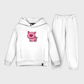 Детский костюм хлопок Oversize с принтом ПОРОСЁНОК в Петрозаводске,  |  | boar | cute | pig | piglet | pink | smile | кабан | милый | поросенок | пятачок | розовый | свинья | улыбка