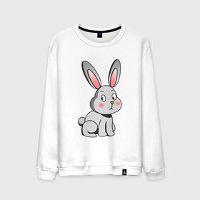 Мужской свитшот хлопок с принтом КРОЛИК в Петрозаводске, 100% хлопок |  | bunny | cartoon | cute | hare | rabbit | зайка | заяц | кролик | милый | мультик