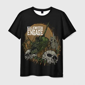 Мужская футболка 3D с принтом Killswitch Engage в Петрозаводске, 100% полиэфир | прямой крой, круглый вырез горловины, длина до линии бедер | killswitch engage | metal | metalcore | rock | skull | метал | рок | танк | череп