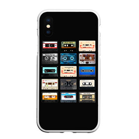 Чехол для iPhone XS Max матовый с принтом Музыкальные касеты в Петрозаводске, Силикон | Область печати: задняя сторона чехла, без боковых панелей | play | sad | sad songs | songs | игра | касета | классная | мелодия | муза | музыка | перемотка | плэй | прикольная | принт | смешная | черная