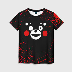 Женская футболка 3D с принтом KUMAMON КУМАМОН в Петрозаводске, 100% полиэфир ( синтетическое хлопкоподобное полотно) | прямой крой, круглый вырез горловины, длина до линии бедер | bear | japan | japanese | kumamon | kumamoto | аниме | игрушка | кумамон | кумамото сапурайдзу | медведь | мишка | персонаж | талисман | япония