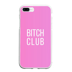 Чехол для iPhone 7Plus/8 Plus матовый с принтом Bitch club в Петрозаводске, Силикон | Область печати: задняя сторона чехла, без боковых панелей | Тематика изображения на принте: club | pink | клубб бичб пляжб серфинг | розовый