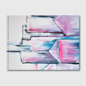 Альбом для рисования с принтом Цветные мелки в Петрозаводске, 100% бумага
 | матовая бумага, плотность 200 мг. | живопись | краски | красный | линии | мазки | масляные краски | розовый | синий | цветные мелки