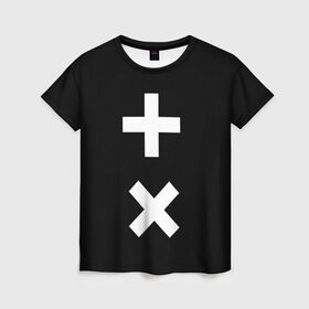 Женская футболка 3D с принтом Martin Garrix в Петрозаводске, 100% полиэфир ( синтетическое хлопкоподобное полотно) | прямой крой, круглый вырез горловины, длина до линии бедер | гаррикс | знаки | кресты | мартин | плюсы