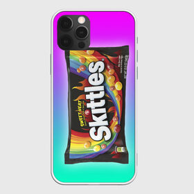 Чехол для iPhone 12 Pro Max с принтом Skittles | Черный в Петрозаводске, Силикон |  | black | skittles | sweet heat | градиент | зеленый | радуга | розовый | синий | скитлс | черный