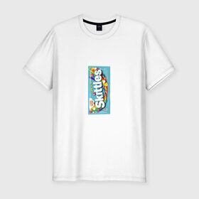 Мужская футболка хлопок Slim с принтом Skittles | Голубой в Петрозаводске, 92% хлопок, 8% лайкра | приталенный силуэт, круглый вырез ворота, длина до линии бедра, короткий рукав | blue | freeze pop | limited edition | skittles | скитлс