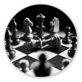 Коврик для мышки круглый с принтом Шахматы в Петрозаводске, резина и полиэстер | круглая форма, изображение наносится на всю лицевую часть | доска | игра | игровая | игры | конь | короли | король | ладья | логика | настольная | настольные | пешка | пешки | спорт | туча | ферзь | шахматный | шахматы
