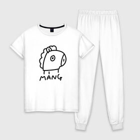 Женская пижама хлопок с принтом BTS | BT21 MANG в Петрозаводске, 100% хлопок | брюки и футболка прямого кроя, без карманов, на брюках мягкая резинка на поясе и по низу штанин | army | bangtan boys | bt21 | bts | bts stickers | chimmy | cooky | k pop | koya | mang | monster | rap monster | rapmon | rj | rm | shooky | tata | van | бтс | ви | джей хоуп | джонгук | кейпоп | реп монстр | стикеры bts | сюга | чимин | чин