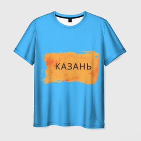 Мужская футболка 3D с принтом Казагь в Петрозаводске, 100% полиэфир | прямой крой, круглый вырез горловины, длина до линии бедер | города россии | казань | регионы россии | татарстан | тёмный фон