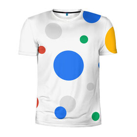Мужская футболка 3D спортивная с принтом Цветной горох в Петрозаводске, 100% полиэстер с улучшенными характеристиками | приталенный силуэт, круглая горловина, широкие плечи, сужается к линии бедра | абстракция. цветные точки | горох. точки | гугл