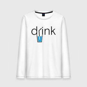 Мужской лонгслив хлопок с принтом DRINK | ПИТЬ в Петрозаводске, 100% хлопок |  | creative | drink | minimalism | water | вода | креатив | креативная | минимализм | надпись | пить | текст