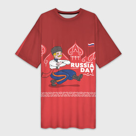 Платье-футболка 3D с принтом День России в Петрозаводске,  |  | 12 june | 12 июня | russian day | день россии | праздник | россия