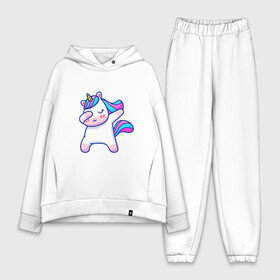 Женский костюм хлопок Oversize с принтом Cute unicorn в Петрозаводске,  |  | даб | детский единорог | единорог | единорог арт | единорог вектор | единорог даб | радужный единорог | розовый единорог