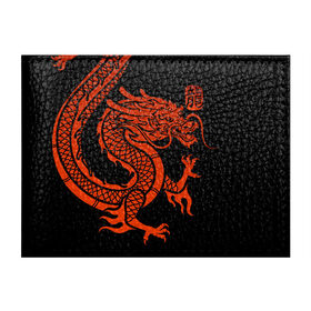 Обложка для студенческого билета с принтом RED CHINA DRAGON в Петрозаводске, натуральная кожа | Размер: 11*8 см; Печать на всей внешней стороне | china | china dragon | red dragon | без крыльев | дракон змея | китай | китайские символы | китайский дракон | красный дракон | символ