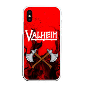 Чехол для iPhone XS Max матовый с принтом VALHEIM в Петрозаводске, Силикон | Область печати: задняя сторона чехла, без боковых панелей | coffee stain | valheim | vikings | вальхайм | вальхеим | вальхейм. | викинги | выживание | гарпун бездны | мечи