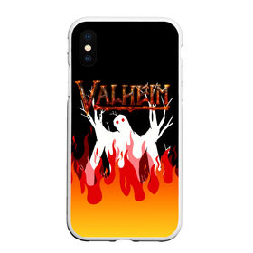 Чехол для iPhone XS Max матовый с принтом VALHEIM в Петрозаводске, Силикон | Область печати: задняя сторона чехла, без боковых панелей | coffee stain | valheim | vikings | вальхайм | вальхеим | вальхейм. | викинги | выживание | гарпун бездны | мечи