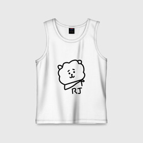 Детская майка хлопок с принтом RJ | BTS в Петрозаводске,  |  | army | bangtan boys | bt21 | bts | bts stickers | chimmy | cooky | k pop | koya | mang | monster | rap monster | rapmon | rj | rm | shooky | tata | van | бтс | ви | джей хоуп | джонгук | кейпоп | реп монстр | стикеры bts | сюга | чимин | чин