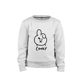 Детский свитшот хлопок с принтом COOKY | BTS в Петрозаводске, 100% хлопок | круглый вырез горловины, эластичные манжеты, пояс и воротник | Тематика изображения на принте: army | bangtan boys | bt21 | bts | bts stickers | chimmy | cooky | k pop | koya | mang | monster | rap monster | rapmon | rj | rm | shooky | tata | van | бтс | ви | джей хоуп | джонгук | кейпоп | реп монстр | стикеры bts | сюга | чимин | чин