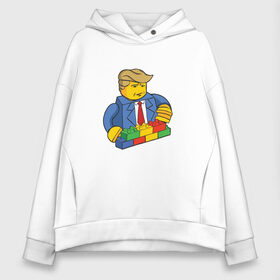 Женское худи Oversize хлопок с принтом Lego Donald Trump - Президент Дональд Трамп конструктор в Петрозаводске, френч-терри — 70% хлопок, 30% полиэстер. Мягкий теплый начес внутри —100% хлопок | боковые карманы, эластичные манжеты и нижняя кромка, капюшон на магнитной кнопке | 45 президент | america | president | united states | usa | америка | байден | выборы | демократия | демократы | дональд трамп | конструктор | лего | миллионер | президент | прикол | республиканец | республиканцы