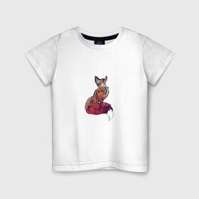 Детская футболка хлопок с принтом Геометрическая лиса в Петрозаводске, 100% хлопок | круглый вырез горловины, полуприлегающий силуэт, длина до линии бедер | бохо | геометрическая лиса | геометрия | лиса | лисичка