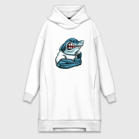 Платье-худи хлопок с принтом SHARK POWER в Петрозаводске,  |  | arm | fish | megalodon | power | shark | strong | teeth | white shark | акула | белая акула | бицепс | зубы | мегалодон | рыба | сила