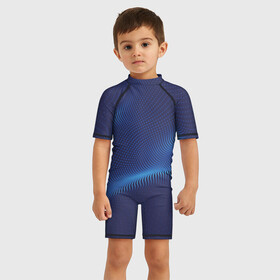 Детский купальный костюм 3D с принтом 3D волна в Петрозаводске, Полиэстер 85%, Спандекс 15% | застежка на молнии на спине | 3d | digital | волна | графика | звук | фракталы