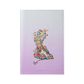 Обложка для паспорта матовая кожа с принтом акварельная птичка в Петрозаводске, натуральная матовая кожа | размер 19,3 х 13,7 см; прозрачные пластиковые крепления | акварель | весна | краска | птица | птичка | рисунок | цветочки | цветы