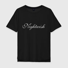 Мужская футболка хлопок Oversize с принтом Nightwish Logo в Петрозаводске, 100% хлопок | свободный крой, круглый ворот, “спинка” длиннее передней части | bye bye beautiful | ghost love score | logo | nemo | nightwish | over the hills and far away | phantom of the opera | reaction | sleeping sun | wish i had an angel | wishmaster | белый | лого | логотип | найтвиш