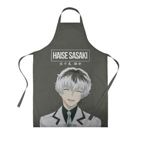 Фартук 3D с принтом HAISE SASAKE Tokyo Ghoul в Петрозаводске, 100% полиэстер | общий размер — 65 х 85 см, ширина нагрудника — 26 см, горловина — 53 см, длина завязок — 54 см, общий обхват в поясе — 173 см. Принт на завязках и на горловине наносится с двух сторон, на основной части фартука — только с внешней стороны | anime | kaneki ken | tokyo ghoul | tokyo ghoul: re | аниме | анимэ | гули | джузо сузуя | канеки кен | кузен йошимура | наки | нишики нишио | ре | ренджи йомо | ризе камиширо | токийский гуль | тоука киришима | ута