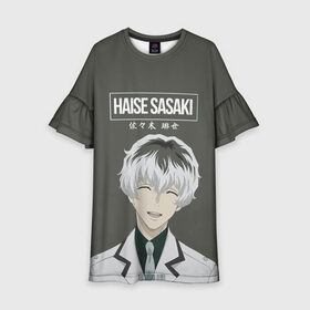 Детское платье 3D с принтом HAISE SASAKE Tokyo Ghoul в Петрозаводске, 100% полиэстер | прямой силуэт, чуть расширенный к низу. Круглая горловина, на рукавах — воланы | Тематика изображения на принте: anime | kaneki ken | tokyo ghoul | tokyo ghoul: re | аниме | анимэ | гули | джузо сузуя | канеки кен | кузен йошимура | наки | нишики нишио | ре | ренджи йомо | ризе камиширо | токийский гуль | тоука киришима | ута