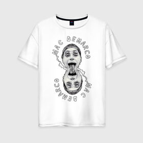 Женская футболка хлопок Oversize с принтом Mac Demarco в Петрозаводске, 100% хлопок | свободный крой, круглый ворот, спущенный рукав, длина до линии бедер
 | mac demarco | мак демарко | мак демарко арт | мак демарко рисунок