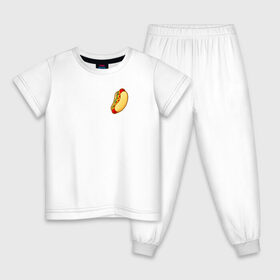 Детская пижама хлопок с принтом Hot dog в Петрозаводске, 100% хлопок |  брюки и футболка прямого кроя, без карманов, на брюках мягкая резинка на поясе и по низу штанин
 | Тематика изображения на принте: hot dog | еда | лето 2021 | стиль | тренд | хот дог