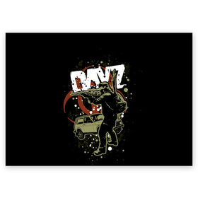Поздравительная открытка с принтом DayZ в Петрозаводске, 100% бумага | плотность бумаги 280 г/м2, матовая, на обратной стороне линовка и место для марки
 | Тематика изображения на принте: arma 2 | biohazard | day z | dayz | дэйз | зомби | игры | нива | солдат