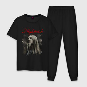 Мужская пижама хлопок с принтом Nightwish | Найтвиш Марко (Z) в Петрозаводске, 100% хлопок | брюки и футболка прямого кроя, без карманов, на брюках мягкая резинка на поясе и по низу штанин
 | marco | music | nightwish | nuclear blast | rock | spinefarm | лого | марко | марко хиетала | музыка | найтвиш | рок | симфоник метал | тарья турунен | флор янсен | хиетала