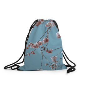 Рюкзак-мешок 3D с принтом Весна в Петрозаводске, 100% полиэстер | плотность ткани — 200 г/м2, размер — 35 х 45 см; лямки — толстые шнурки, застежка на шнуровке, без карманов и подкладки | весна | небо | сакура | свежесть | цветы