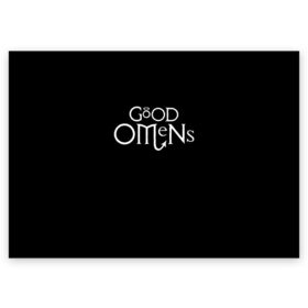 Поздравительная открытка с принтом GOOD OMENS БЛАГИЕ ЗНАМЕНИЯ (КРЫЛЬЯ) в Петрозаводске, 100% бумага | плотность бумаги 280 г/м2, матовая, на обратной стороне линовка и место для марки
 | good | omens | sheen | tennant | азирафель | ангел | благие знамения | емон | кроули | крылья | падший | теннант | шин