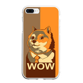 Чехол для iPhone 7Plus/8 Plus матовый с принтом Doge Wow в Петрозаводске, Силикон | Область печати: задняя сторона чехла, без боковых панелей | animal | art | dog | doge | dogecoin | many x | mem | meme | new | poster | such x | wave | wow | арт | в | галстук | галстуке | двухцветная | животное | зверь | имени | кабосу | мем | мемас | мэм | по | постер | сиба ину | собака | хищник