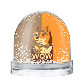 Снежный шар с принтом Doge Wow в Петрозаводске, Пластик | Изображение внутри шара печатается на глянцевой фотобумаге с двух сторон | animal | art | dog | doge | dogecoin | many x | mem | meme | new | poster | such x | wave | wow | арт | в | галстук | галстуке | двухцветная | животное | зверь | имени | кабосу | мем | мемас | мэм | по | постер | сиба ину | собака | хищник