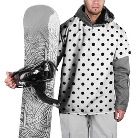 Накидка на куртку 3D с принтом Точки черные на белом в Петрозаводске, 100% полиэстер |  | abstract | background | black | geometric | pattern | spot | texture | various | wrapping | горошек | крапинки | пятнаround | разные  узор | точки | черные