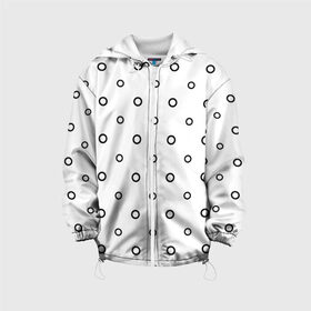 Детская куртка 3D с принтом Черно-белый узор в горошек в Петрозаводске, 100% полиэстер | застежка — молния, подол и капюшон оформлены резинкой с фиксаторами, по бокам — два кармана без застежек, один потайной карман на груди, плотность верхнего слоя — 90 г/м2; плотность флисового подклада — 260 г/м2 | abstract | backdrop | background | circle | design | diagonal | dot | fabric | geometric | graphic | illustration | line | paper | pattern | print | rand | repeat | seamless | simple | texture | tile | vector | wallpaper | wave | white | бублики | кружочк