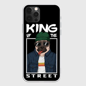 Чехол для iPhone 12 Pro Max с принтом King Street в Петрозаводске, Силикон |  | animal | art | brutal | dog | illustration | king | of | pug | street | the | арт | брутальный | бульдог | в | животное | зверь | король | надпись | одежде | очках | пёс | рамка | собака | текст | улиц | улицы | уличный | шапке