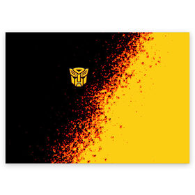 Поздравительная открытка с принтом Bumblebee в Петрозаводске, 100% бумага | плотность бумаги 280 г/м2, матовая, на обратной стороне линовка и место для марки
 | bumblebee | автобот разведчик | автоботы | бамблби | боевик | кино | кино трансформеры | персонаж вселенной трансформеров | приключения | трансформеры | фантастика | фильмы