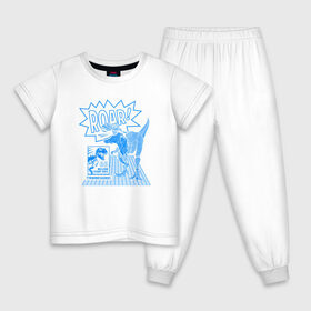 Детская пижама хлопок с принтом ROAR Dino в Петрозаводске, 100% хлопок |  брюки и футболка прямого кроя, без карманов, на брюках мягкая резинка на поясе и по низу штанин
 | dono | roar | дино | динозавр | комикс | танцпол