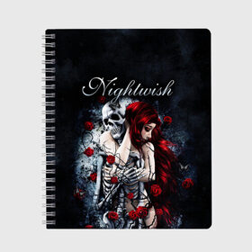 Тетрадь с принтом NIGHTWISH в Петрозаводске, 100% бумага | 48 листов, плотность листов — 60 г/м2, плотность картонной обложки — 250 г/м2. Листы скреплены сбоку удобной пружинной спиралью. Уголки страниц и обложки скругленные. Цвет линий — светло-серый
 | metal | nightwish | tarja turunen | метал | музыка | найтвиш | рок | симфо метал | тарья турунен