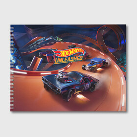 Альбом для рисования с принтом Hot Wheels Unleashed в Петрозаводске, 100% бумага
 | матовая бумага, плотность 200 мг. | Тематика изображения на принте: auto | avto | car | game | hot | hotweels | race | weels | wheels | авто | автоспорт | гонки | игра | игрушка | машина | модель | хот вилс