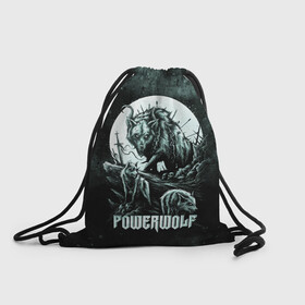 Рюкзак-мешок 3D с принтом Powerwolf в Петрозаводске, 100% полиэстер | плотность ткани — 200 г/м2, размер — 35 х 45 см; лямки — толстые шнурки, застежка на шнуровке, без карманов и подкладки | heavy metal | metal | powerwolf | группы | метал | музыка | пауэр метал | рок | хеви метал